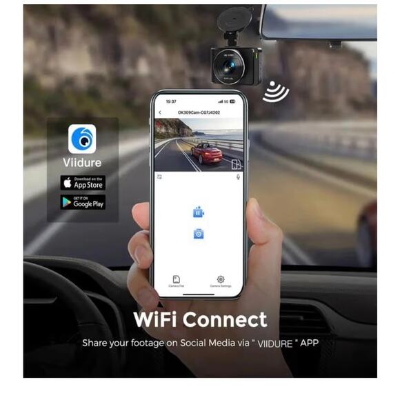 4K Car DVR WiFi Dash Cam for Cars Front Rear HD 1080P Built In wifi Gps - Picture 10 of 12